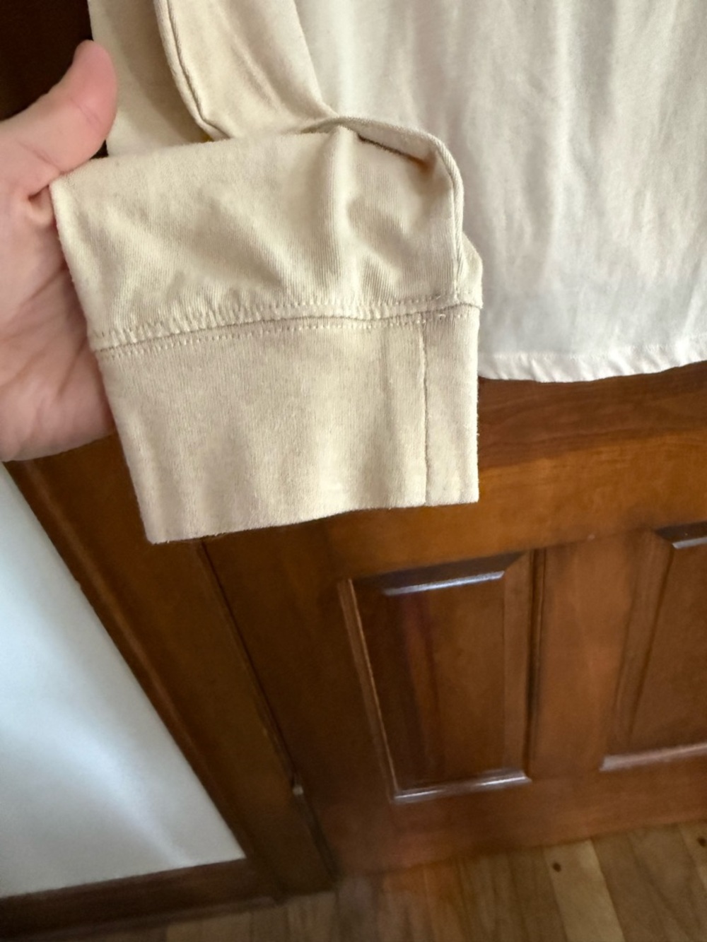 JCrew Long-Sleeve Crewneck jersey Washed Shirt in Beige - Picture 5 of 7